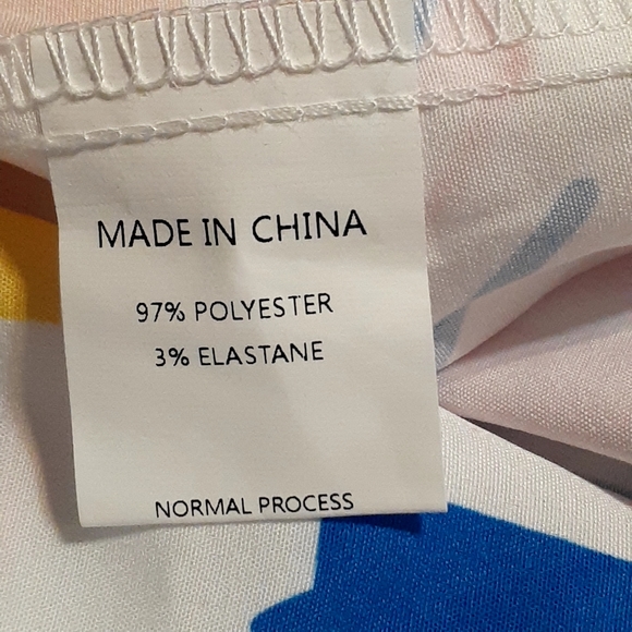 DENIM LOVE BLOUSE WOMEN'S SIZE S GEOMETRIC PRINT MULTICOLORED LONG SLEEVE BUTTON - Picture 9 of 10